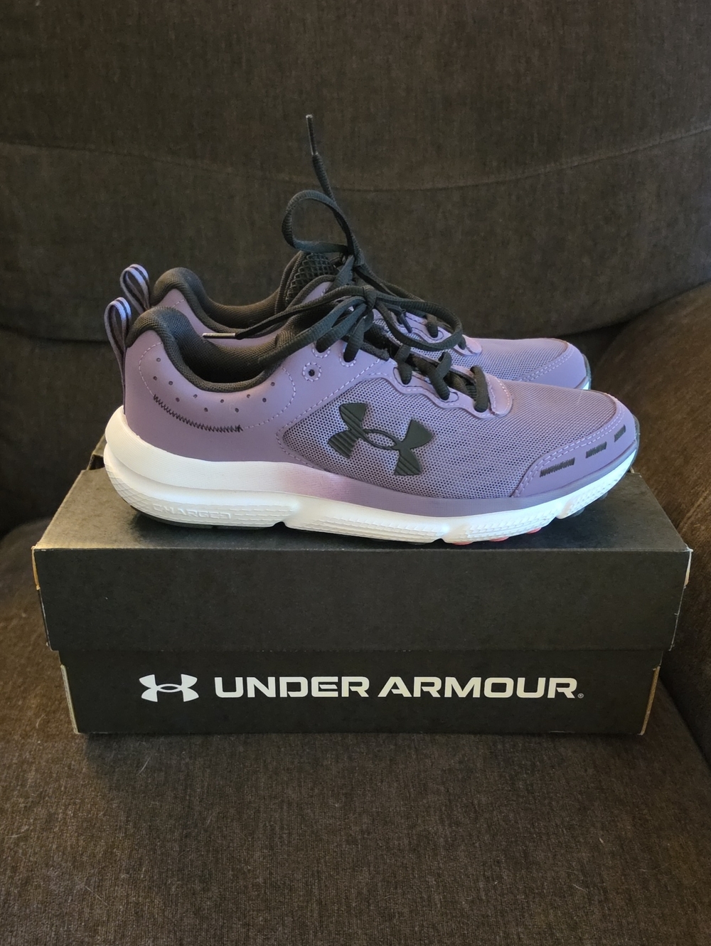 Under Armour Charged Assert 10 Purple and Black Sneakers - Picture 3 of 8